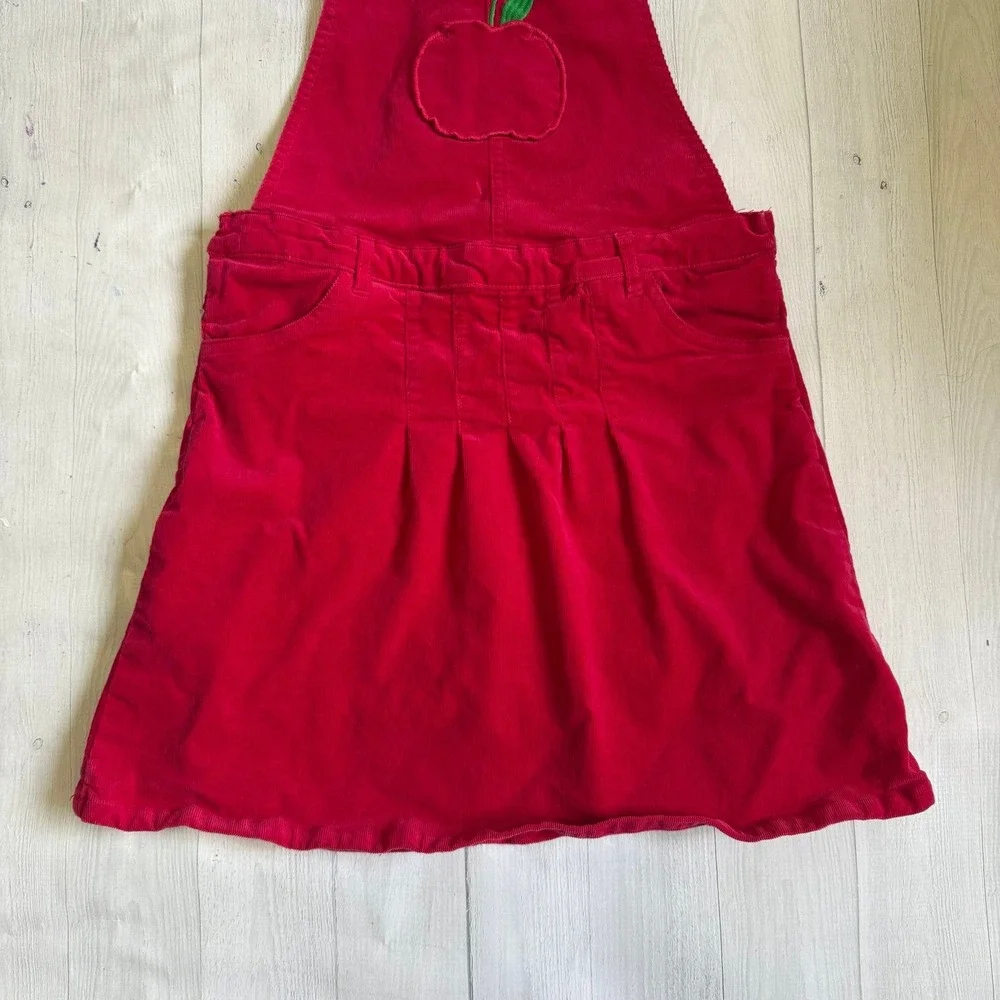 Gymboree Girls red Apple Corduroy‎ Skirtall dress jumper Teacher's Favorite 10